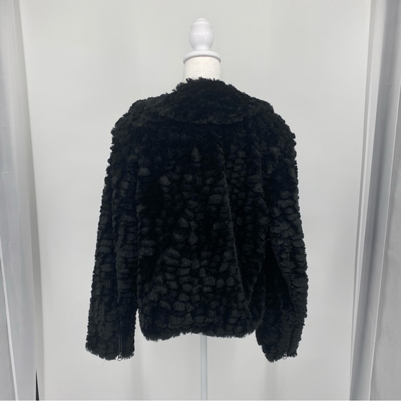 Adrienne Landau Black Faux Fur Moto Jacket - Picture 7 of 16